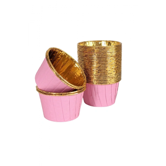 MUFFİN KEK KAPSÜLÜ (PEMBE-GOLD)