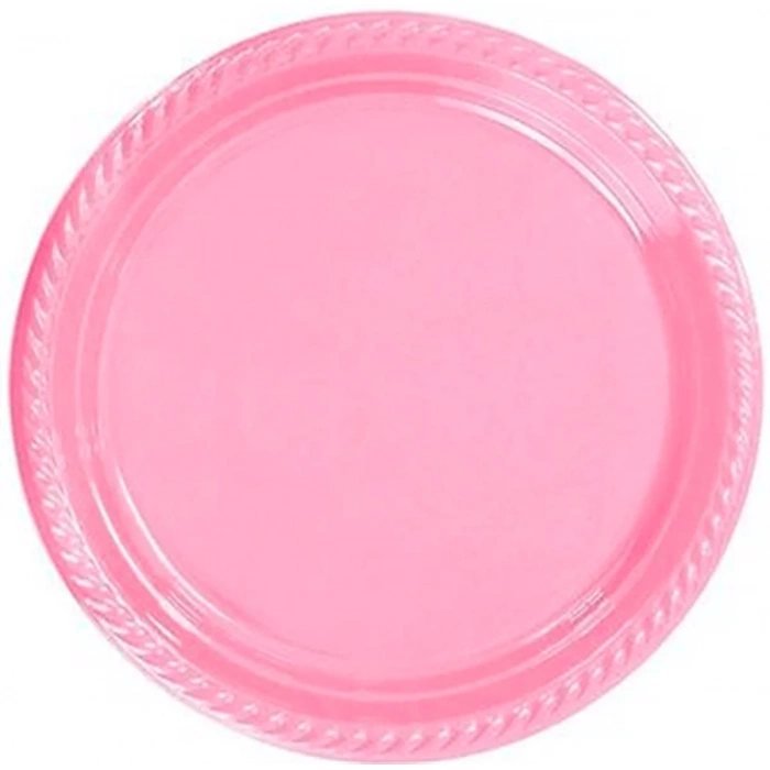PEMBE RENKLİ PLASTİK TABAK