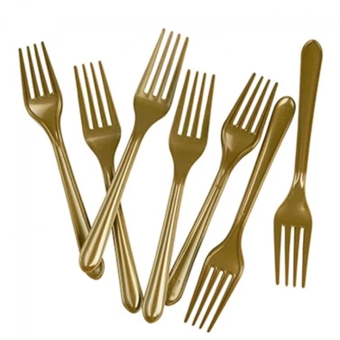 PLASTİK ÇATAL (GOLD)