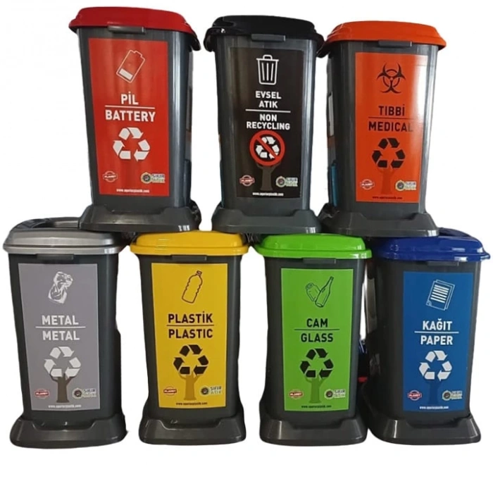 PLASTİK GERİ DÖNÜŞÜM ÇÖP KUTUSU 50LT.