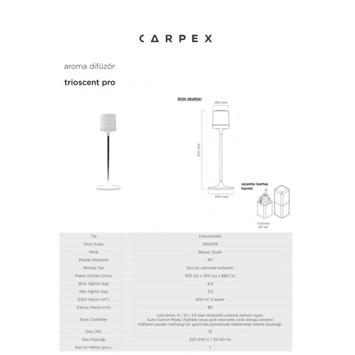 Trioscent Pro Koku Makinesi Siyah
