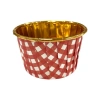 MUFFİN KEK KAPSÜLÜ (KIRMIZI PÖTİKARE DESENLİ-GOLD)