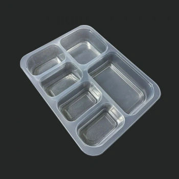 ALTI GÖZLÜ FİLM YAPIŞTIRMALI ŞEFFAF GIDA KABI