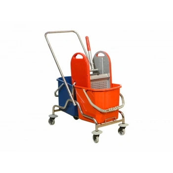 Metal Çift Kovalı Presli Temizlik Arabası Seti
