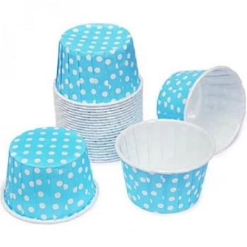 MUFFİN KEK KAPSÜLÜ (AÇIK MAVİ PUANTİYELİ) K02