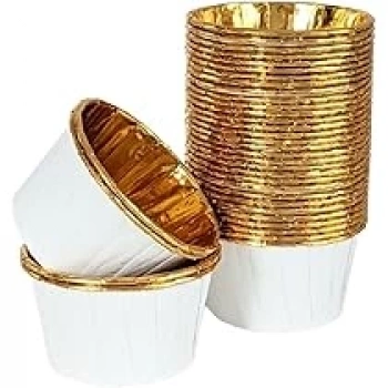MUFFİN KEK KAPSÜLÜ (BEYAZ-GOLD)