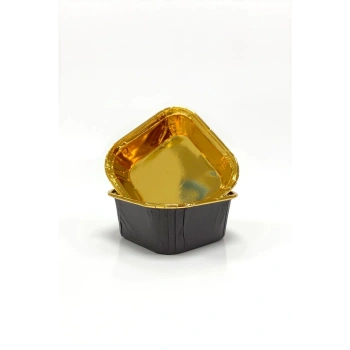 MUFFİN KEK KAPSÜLÜ KARE (SİYAH-GOLD)