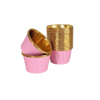 MUFFİN KEK KAPSÜLÜ (PEMBE-GOLD)