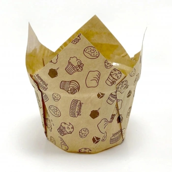 MUFFİN KEK KAPSÜLÜ (KALIN TULİP DESENLİ KRAFT) K32