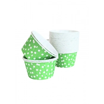 MUFFİN KEK KAPSÜLÜ (YEŞİL PUANTİYELİ) K01