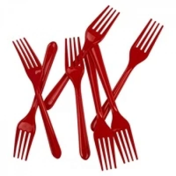 PLASTİK ÇATAL (KIRMIZI)