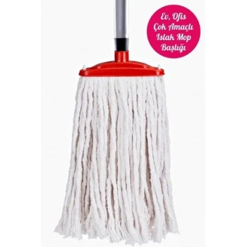 Yedek Geniş Takozlu Islak İpli Mop Paspas Başlığı - Püskül