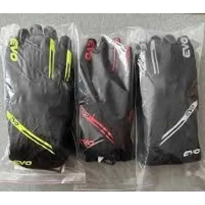 EVO MOTOSİKLET ELDİVEN KORUMALI SİYAH / KIRMIZI/SARI