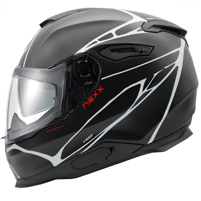 NEXX Y.100 B-SIDE KASK MAT SİYAH - BEYAZ