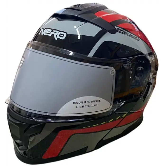 NERO ÇENE AÇILIR KASK 912 SİYAH - KIRMIZI A1 SİYAH - KIRMIZI