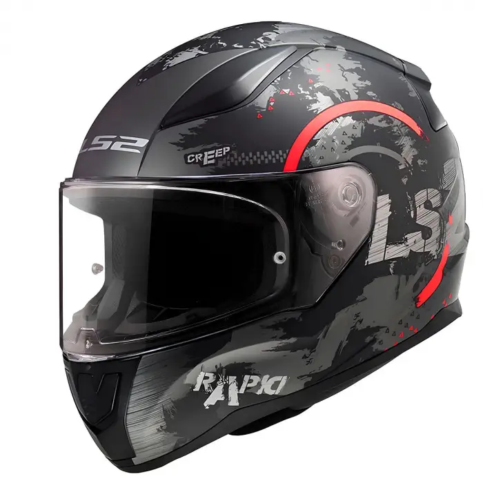 LS2 RAPID 2 CIRCLE KASK MAT SİYAH - KIRMIZI