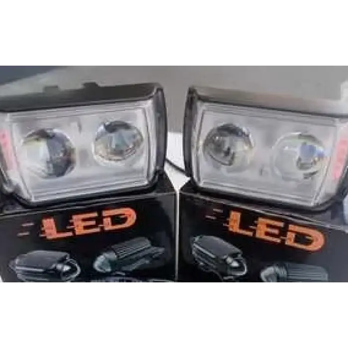 MOTOSİKLET SİS FARI ÇİFT MERCEK (KIRMIZI SARI FLAŞ)