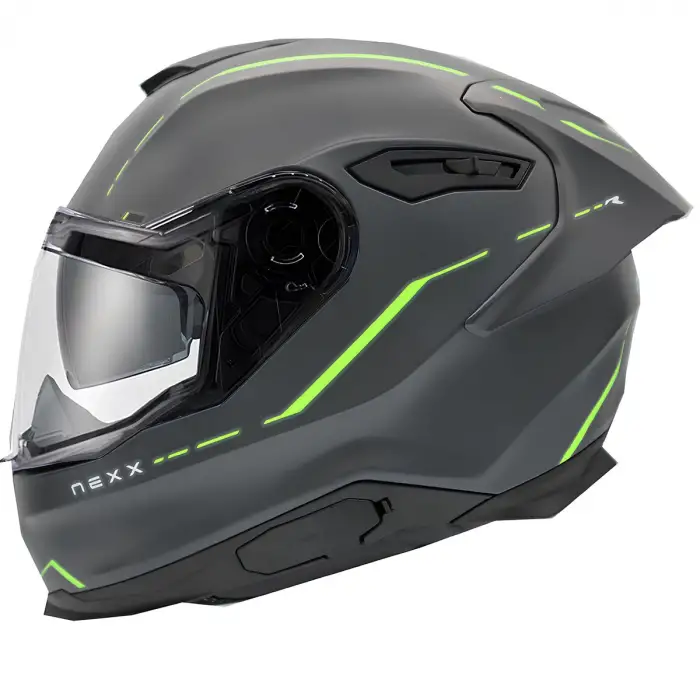 NEXX Y.100R REACT KASK MAT GRİ - YEŞİL