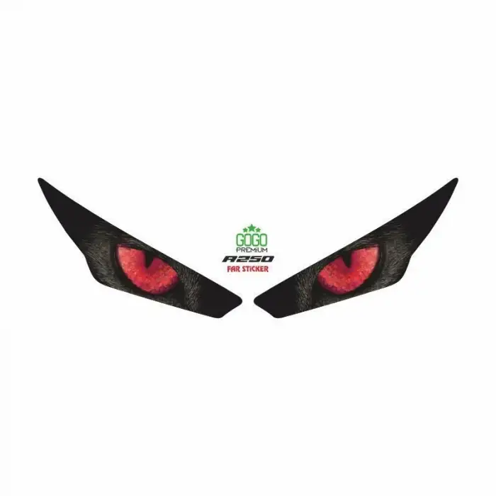 RKS R250 2023 - 2024 UYUMLU FAR STİCKER KIRMIZI GÖZ