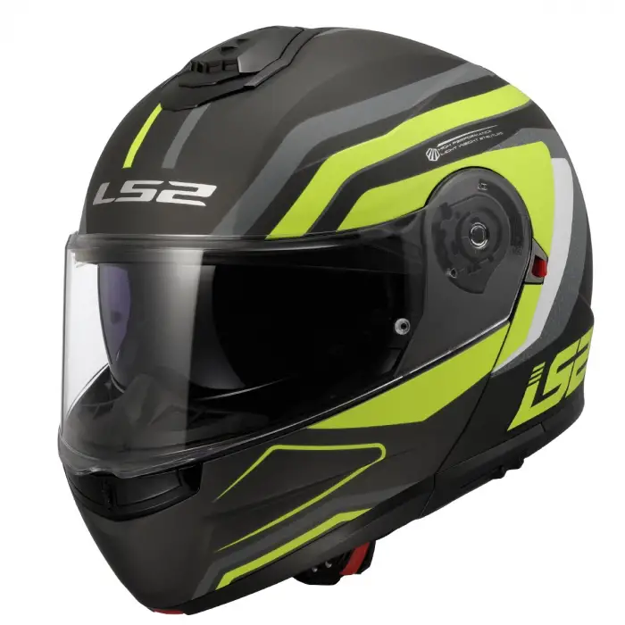 LS2 STROBE 2 PHANTOM MAT TITANIUM-NEON SARI KASK MAT TITANIUM - NEON SARI