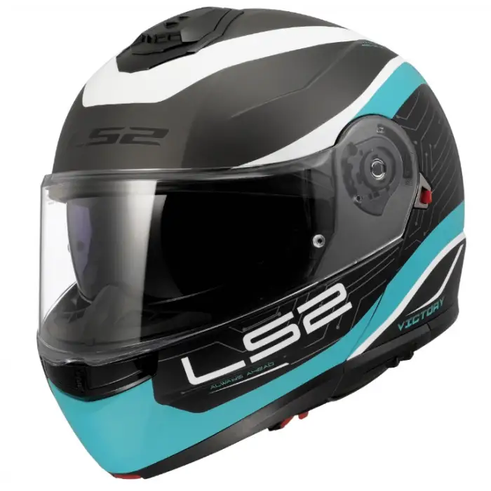 LS2 STROBE 2 KASK MAT TITANIUM - BEYAZ / METAL MAVİ