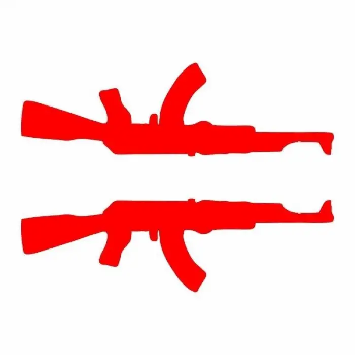 AK - 47 TEKLİ  STİCKER KIRMIZI