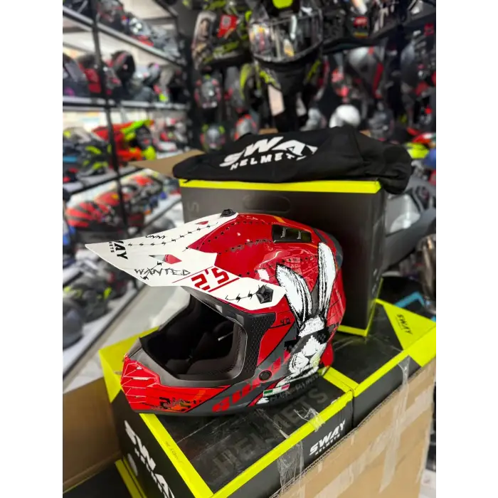 PRO HELMETS SY118 Full Face Çocuk Kask DINO BLUE KIRMIZI