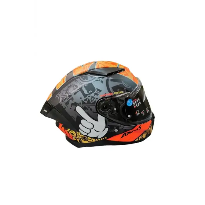 AXXIS PANTHER SKETCH B4 MAT TURUNCU / MAVİ KASK MAT TURUNCU