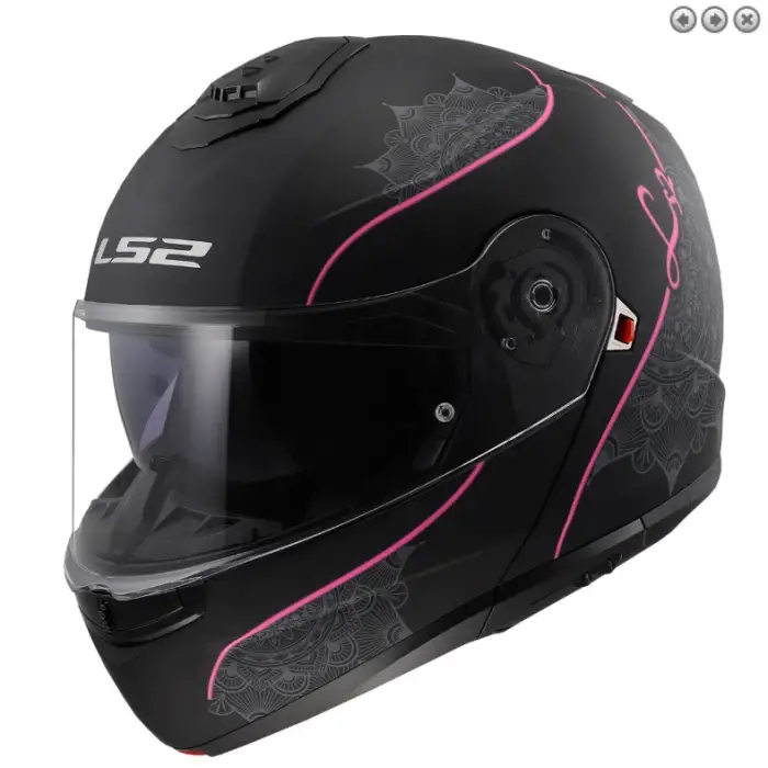 LS2 STROBE 2 KASK MAT SİYAH - PEMBE