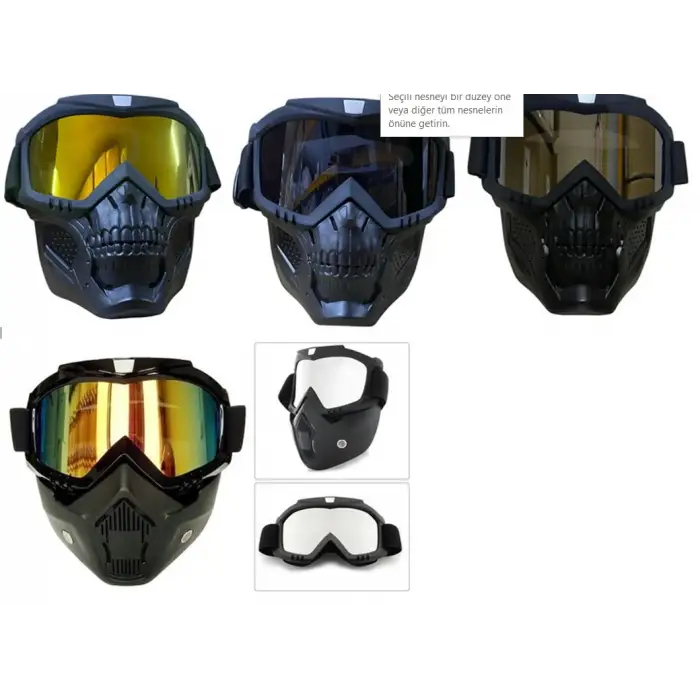 JET KASK MASKESİ (KURU KAFA AYNALI SARI ŞEFAF)