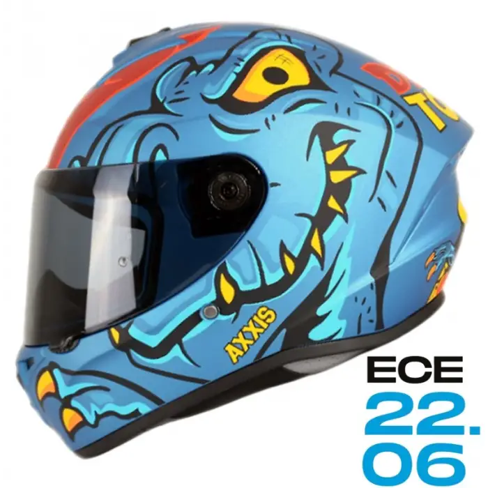 AXXIS DRAKEN S DINOTOON C7 MAT MAVİ KASK MAT MAVİ