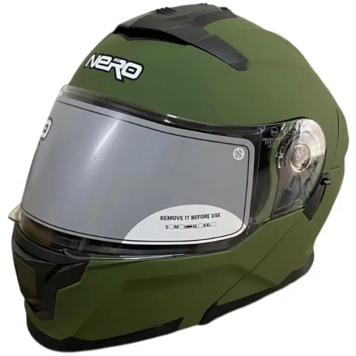 NERO ÇENE AÇILIR KASK 912 MAT YEŞİL MAT YEŞİL