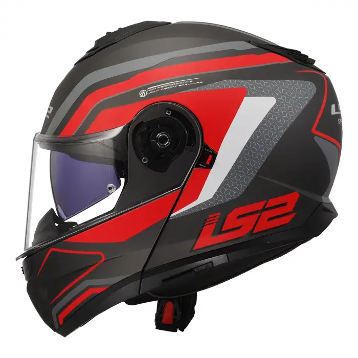 LS2 STROBE 2 PHANTOM MAT TITANIUM-GRİ-KIRMIZI KASK MAT TITANIUM - GRİ KIRMIZI