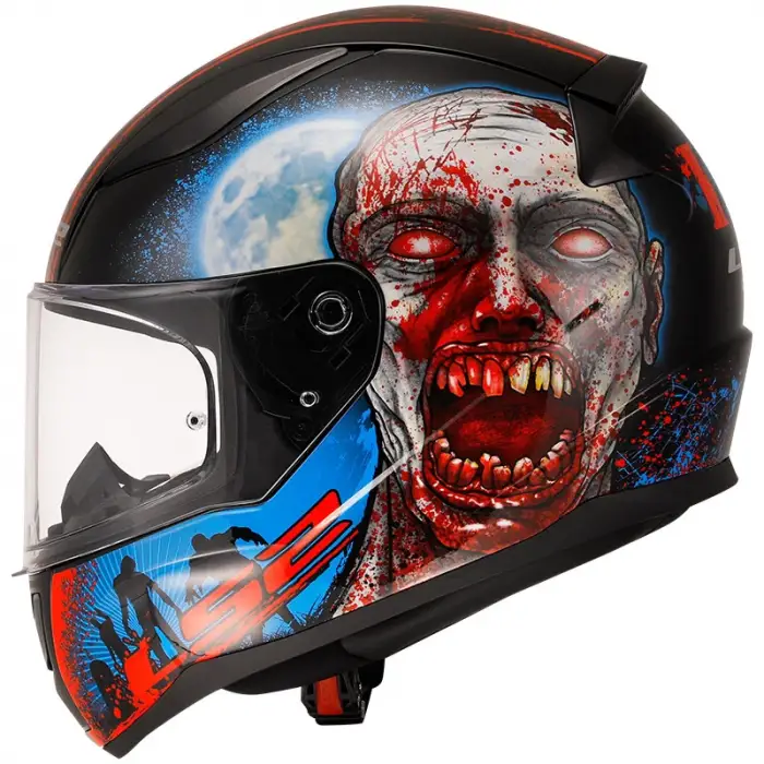 LS2 RAPID 2 ZOMBIE KASK SİYAH - KIRMIZI