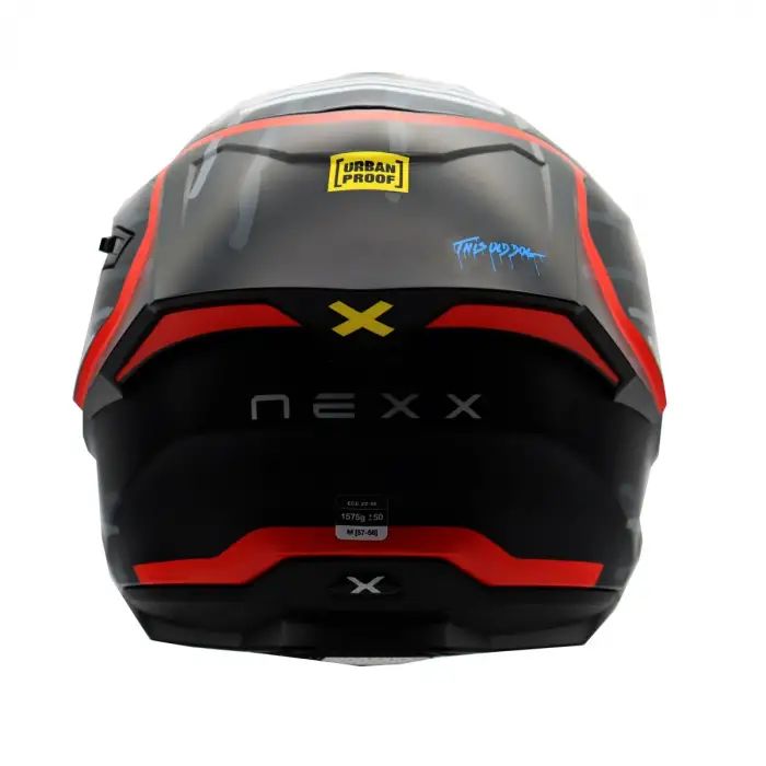 NEXX Y.100R URBANGRAM KASK MAT SİYAH - KIRMIZI