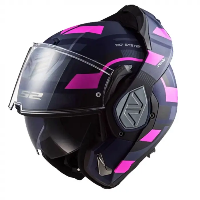 LS2 ADVANT VELUM KASK MAT MAVİ - PEMBE