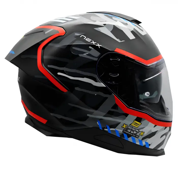 NEXX Y.100R URBANGRAM KASK MAT SİYAH - KIRMIZI