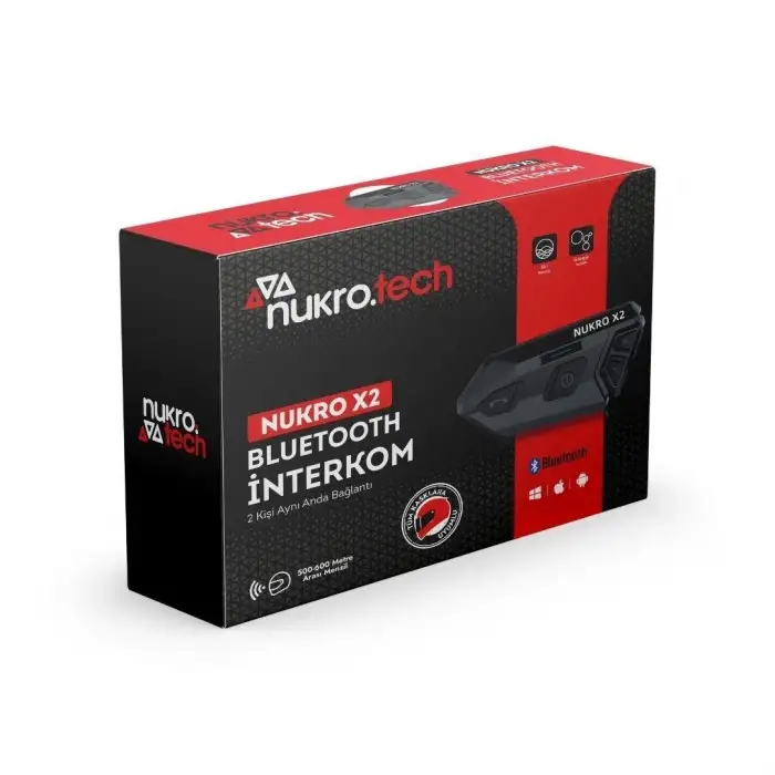 NUKRO X2 BLUETOOTH 2 KİŞİLİK İNTERKOM