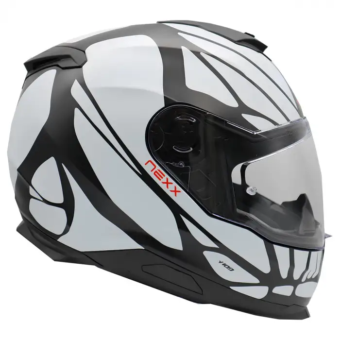 NEXX Y.100 B-SIDE KASK MAT SİYAH - BEYAZ
