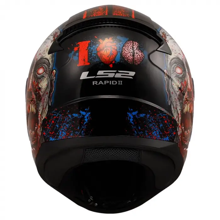 LS2 RAPID 2 ZOMBIE KASK SİYAH - KIRMIZI