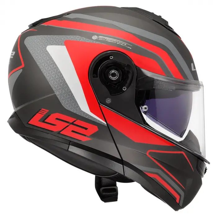 LS2 STROBE 2 PHANTOM MAT TITANIUM-GRİ-KIRMIZI KASK MAT TITANIUM - GRİ KIRMIZI