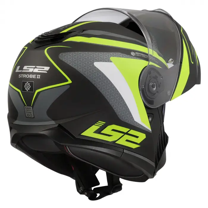 LS2 STROBE 2 PHANTOM MAT TITANIUM-NEON SARI KASK MAT TITANIUM - NEON SARI