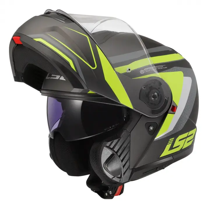 LS2 STROBE 2 PHANTOM MAT TITANIUM-NEON SARI KASK MAT TITANIUM - NEON SARI