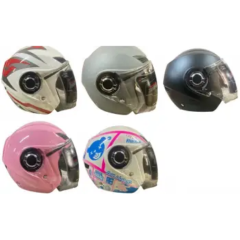 KASK ÇENESİZ YAZLIK (MAT SİYAH-BEYAZ AYICIKLI-KIRMIZI BEYAZ-GRİ-PEMBE- SRC KASK