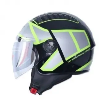 KASK ÇENESİZ 230 ECE BELGELİ- SİYAH SARI GRAFİK SİYAH - NEON SARI