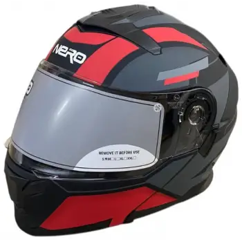 NERO ÇENE AÇILIR KASK 912 MAT SİYAH-KIRMIZI A4 MAT SİYAH - KIRMIZI