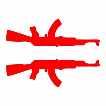 AK - 47 TEKLİ  STİCKER KIRMIZI