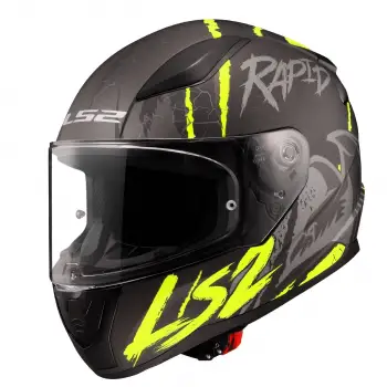 LS2 RAPID 2 RAVEN KASK MAT SİYAH - GRİ - NEON SARI