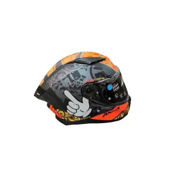 AXXIS PANTHER SKETCH B4 MAT TURUNCU / MAVİ KASK MAT TURUNCU