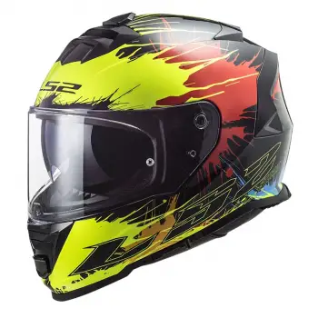 LS2 STORM 2 DROP KASK SİYAH - SARI - KIRMIZI